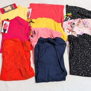 Reseller Lot of 10 NEW Ladies Short Sleeve Tops sz M Various Brands/Colors/Style